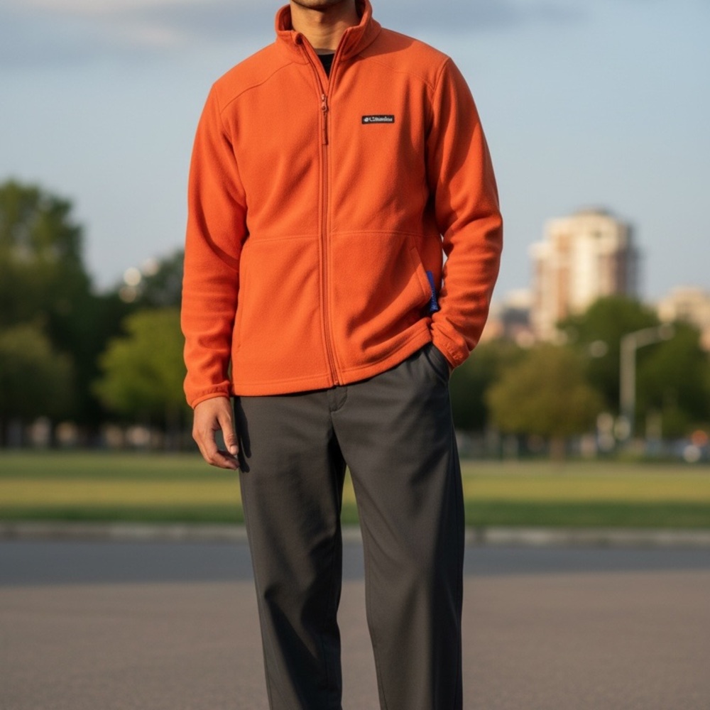 Columbia Men's NWT Burnt Orange Steens Mountain Full Zip Fleece Jacket Size XL